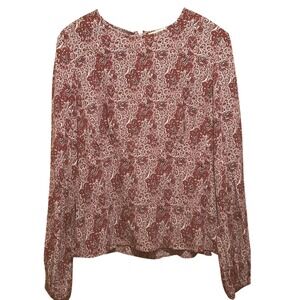 Boden Womens Red & Pink Paisley‎ Viscose Blouse-Size 12-Boho-Artsy-Office